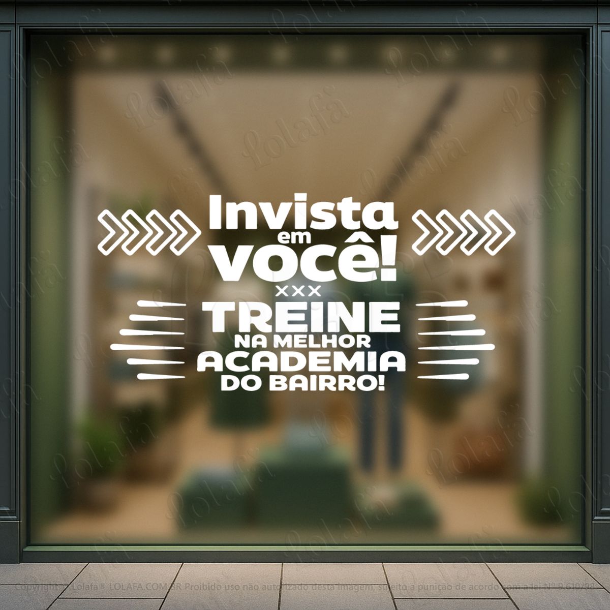 invista em você adesivos para vitrine academia mod:1094