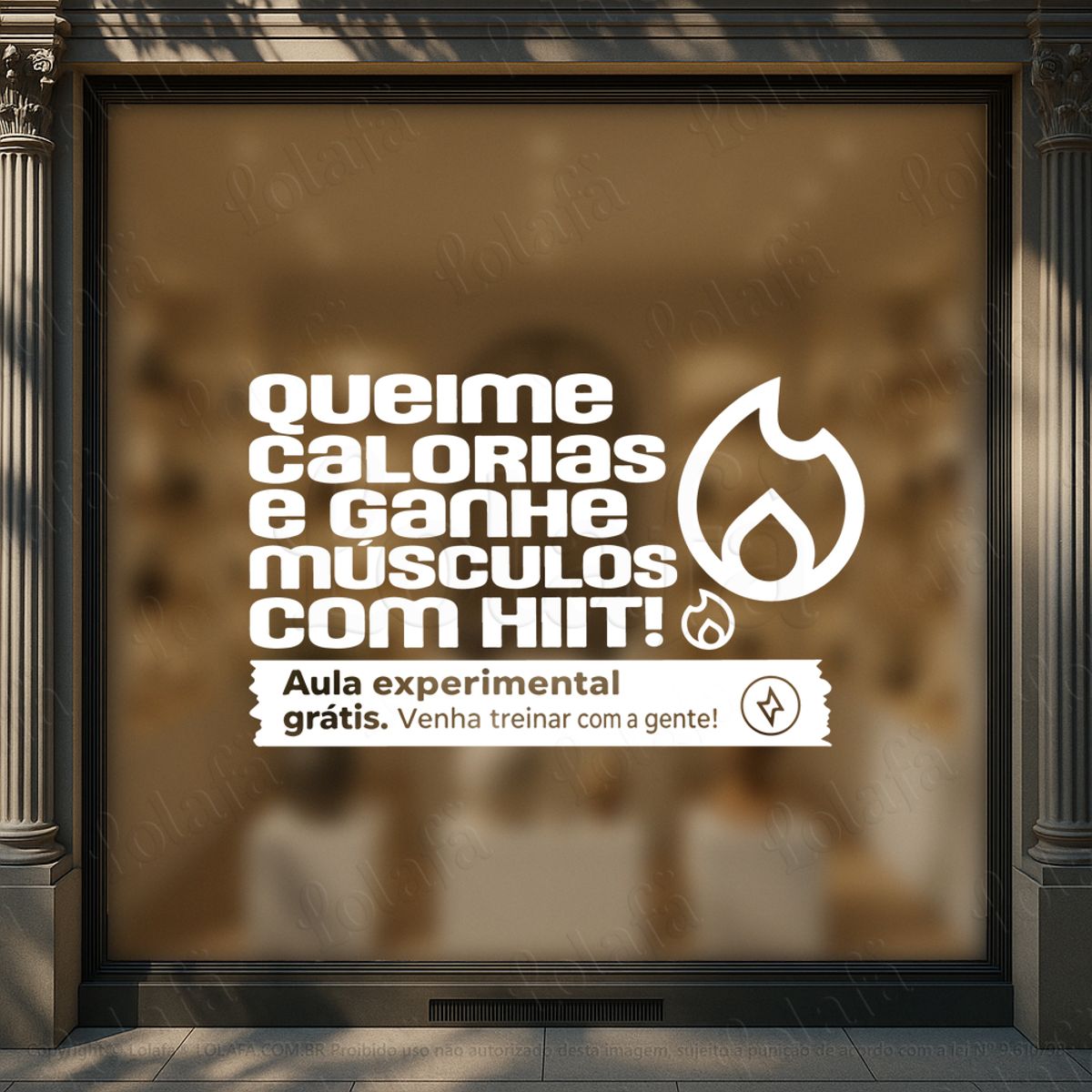 ganhe músculos com hiit adesivos para vitrine academia mod:1095