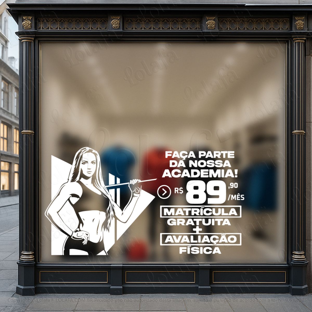 faça parte adesivos para vitrine academia mod:1097