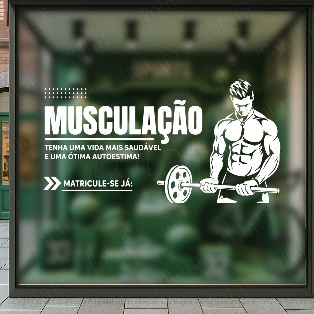 musculação adesivos para vitrine academia mod:1098