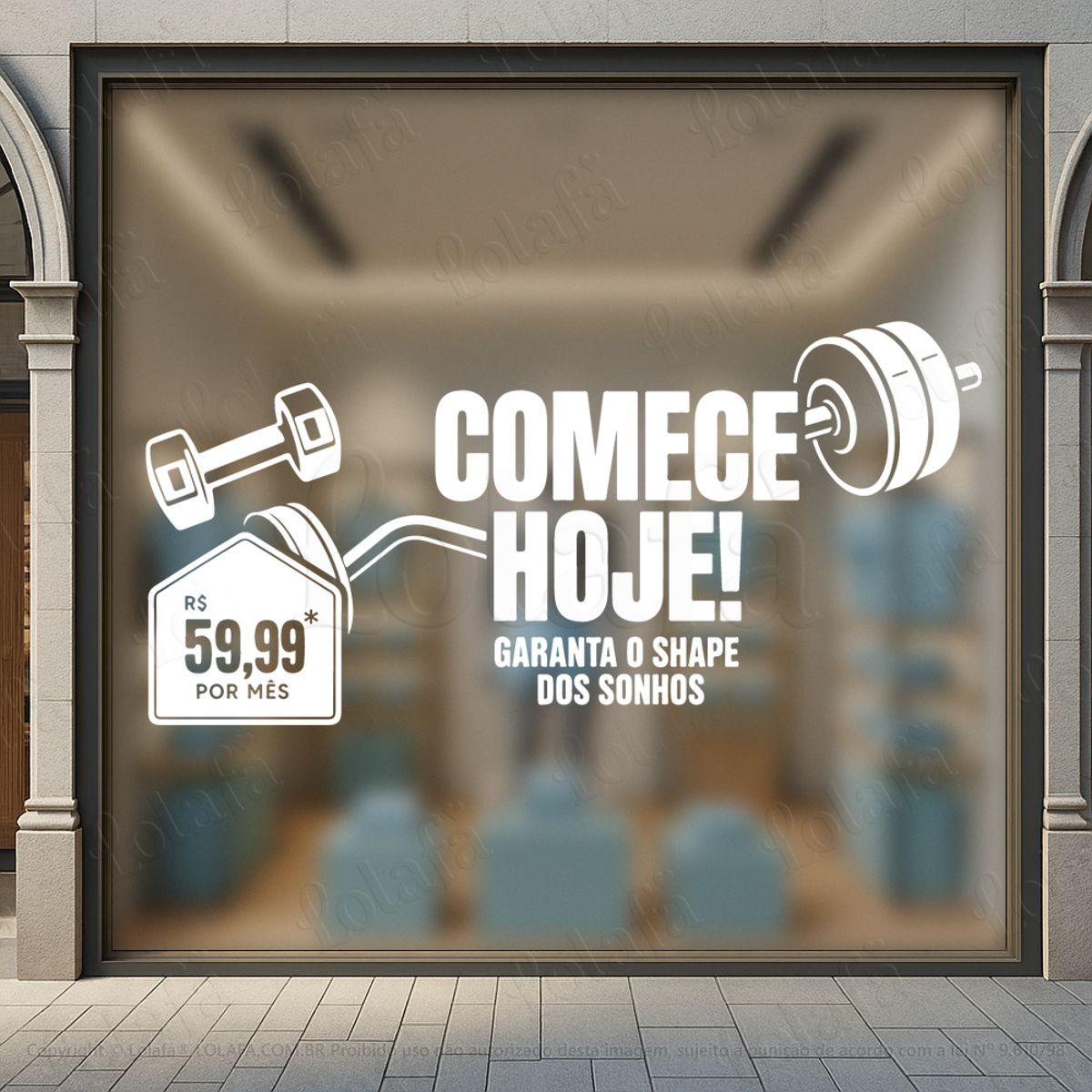 comece hoje adesivos para vitrine academia mod:1099