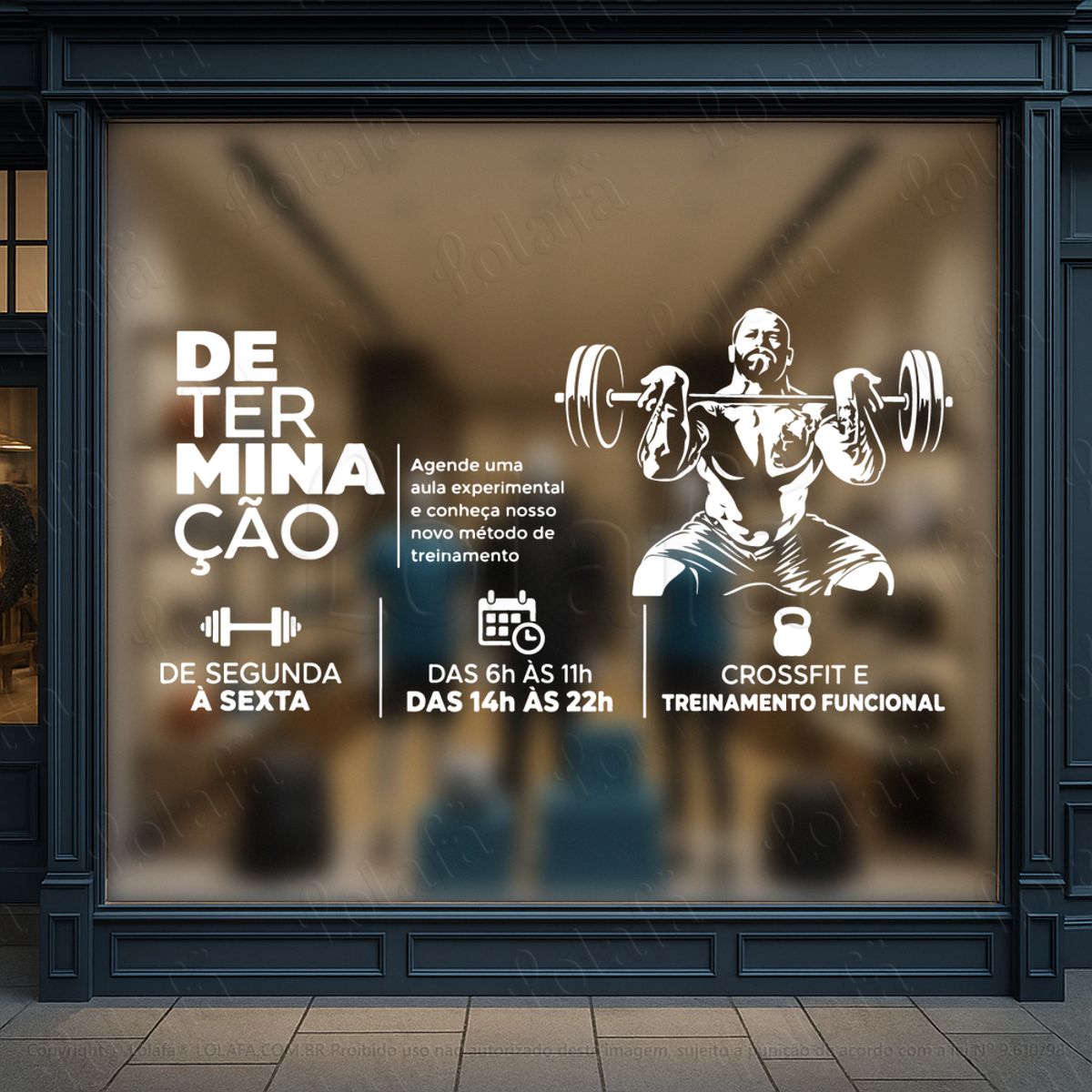 determinação horário de funcionamento adesivos para vitrine academia mod:1101