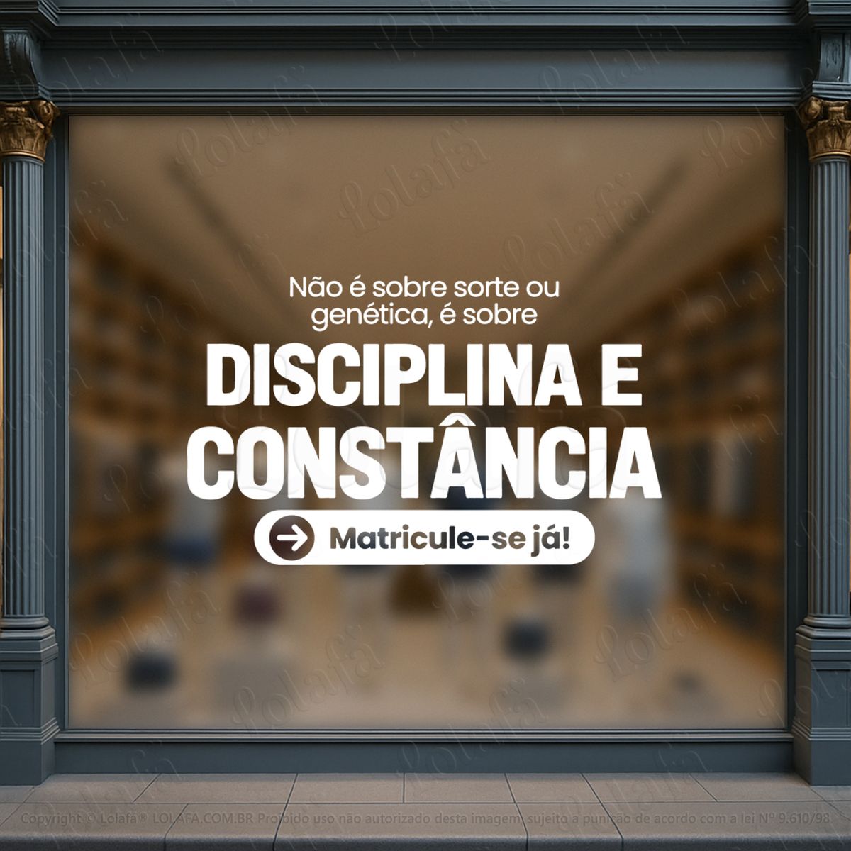 disciplina e constância adesivos para vitrine academia mod:1106