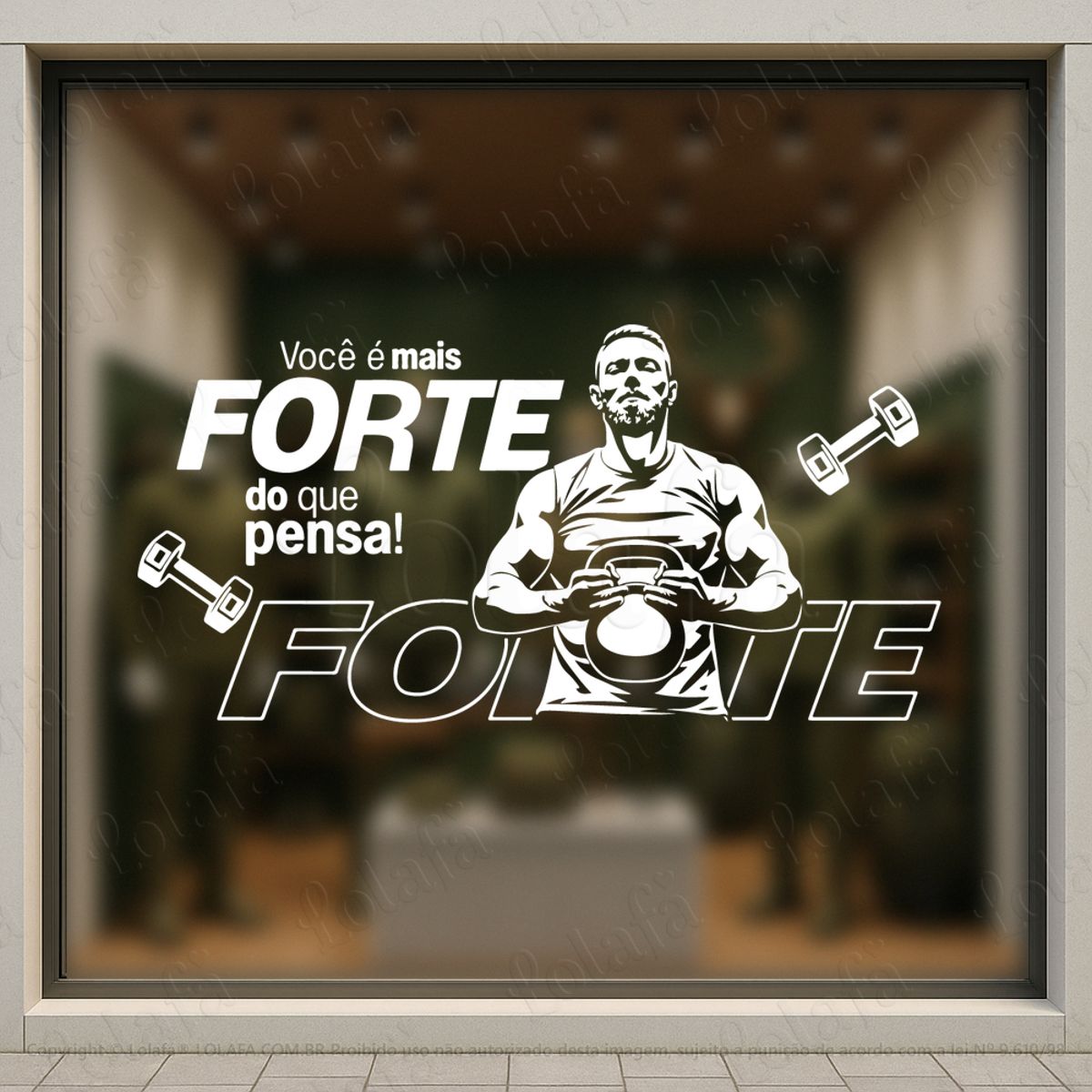 você É mais forte do que pensa adesivos para vitrine academia mod:1107