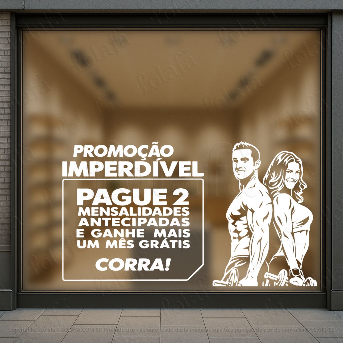 Promoção Mensalidade Adesivos Para Vitrine Academia Mod:1111
