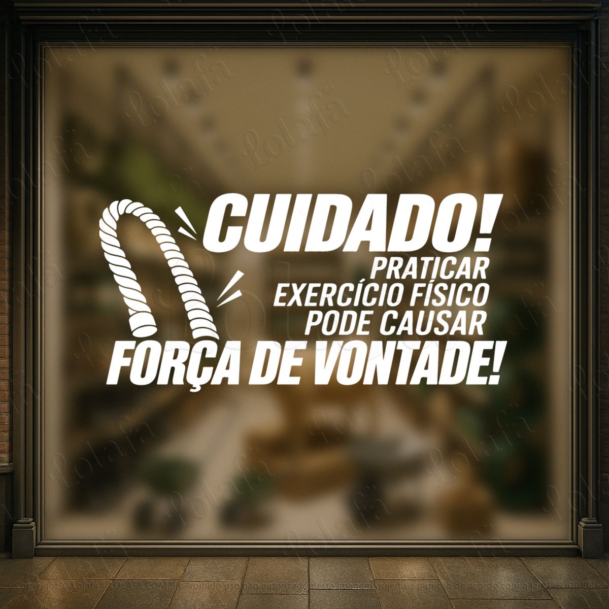 força de vontade adesivos para vitrine academia mod:1114