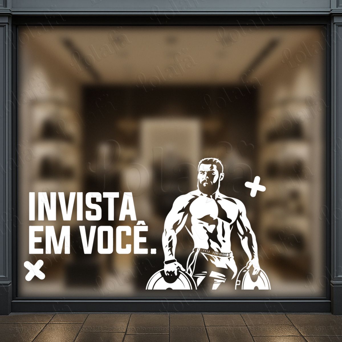 invista em você adesivos para vitrine academia mod:1115