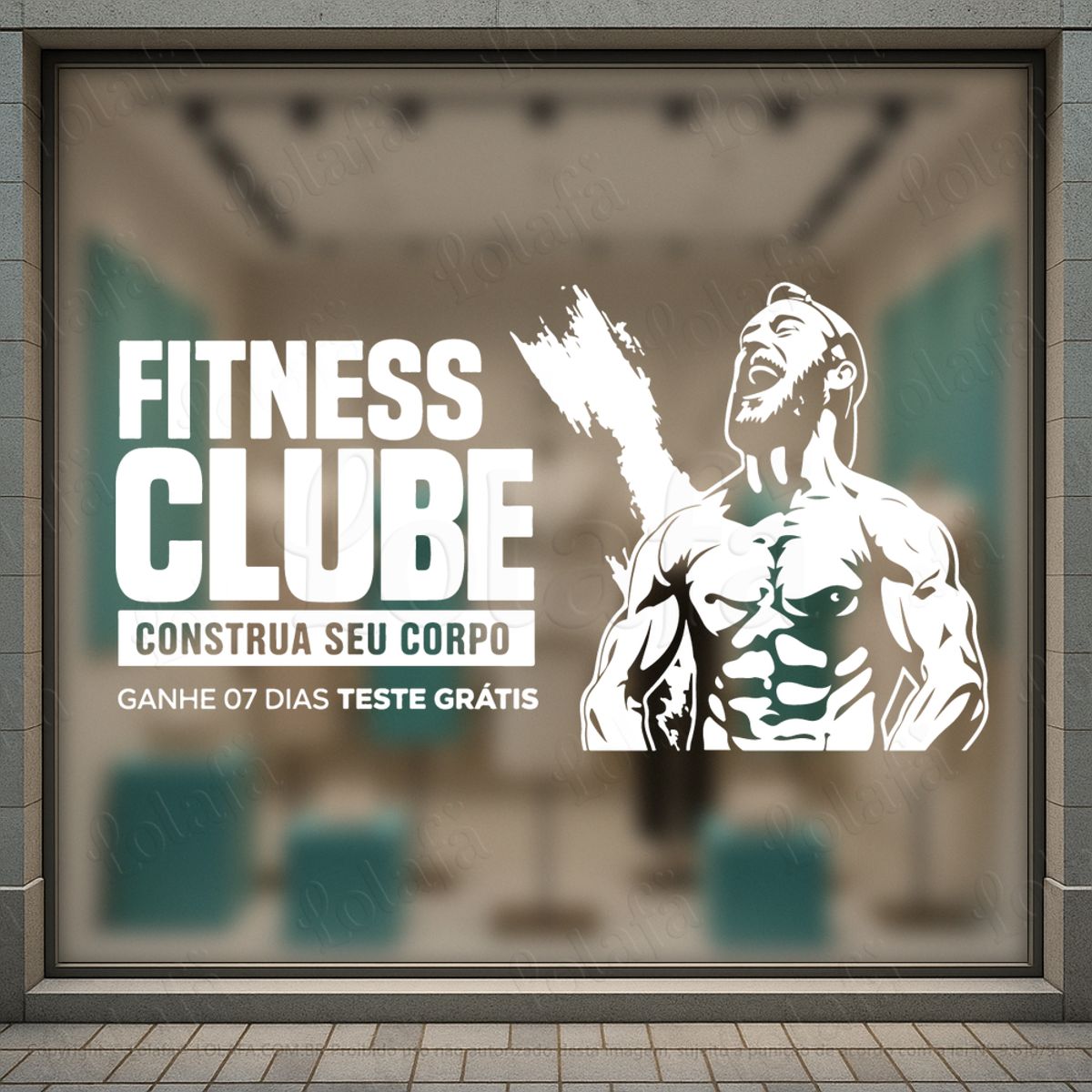 fitness clube adesivos para vitrine academia mod:1118