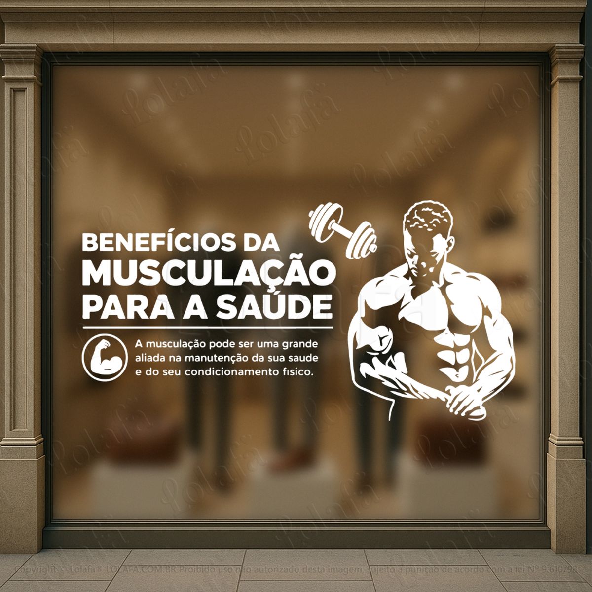 musculação para a saúde adesivos para vitrine academia mod:1119