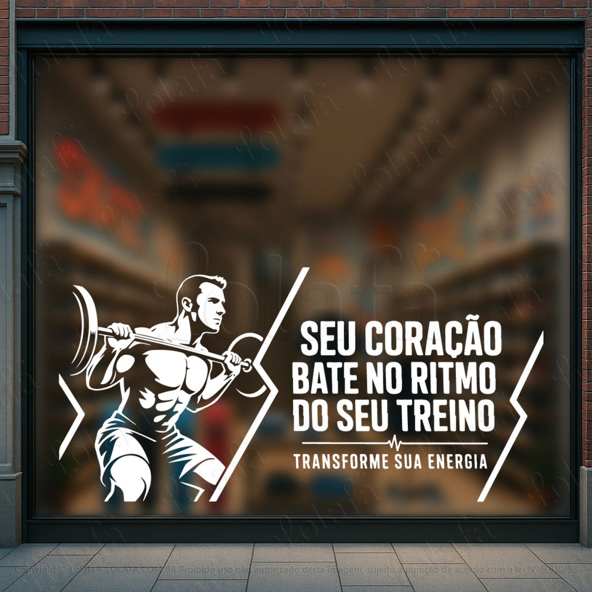 transforme sua energia adesivos para vitrine academia mod:1123