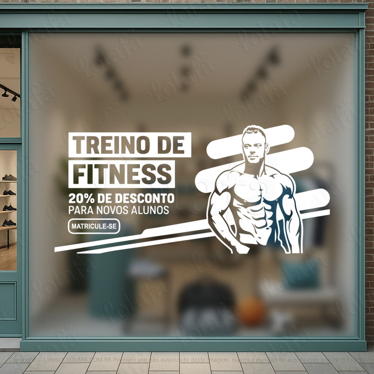 treino de fitness adesivos para vitrine academia mod:1124