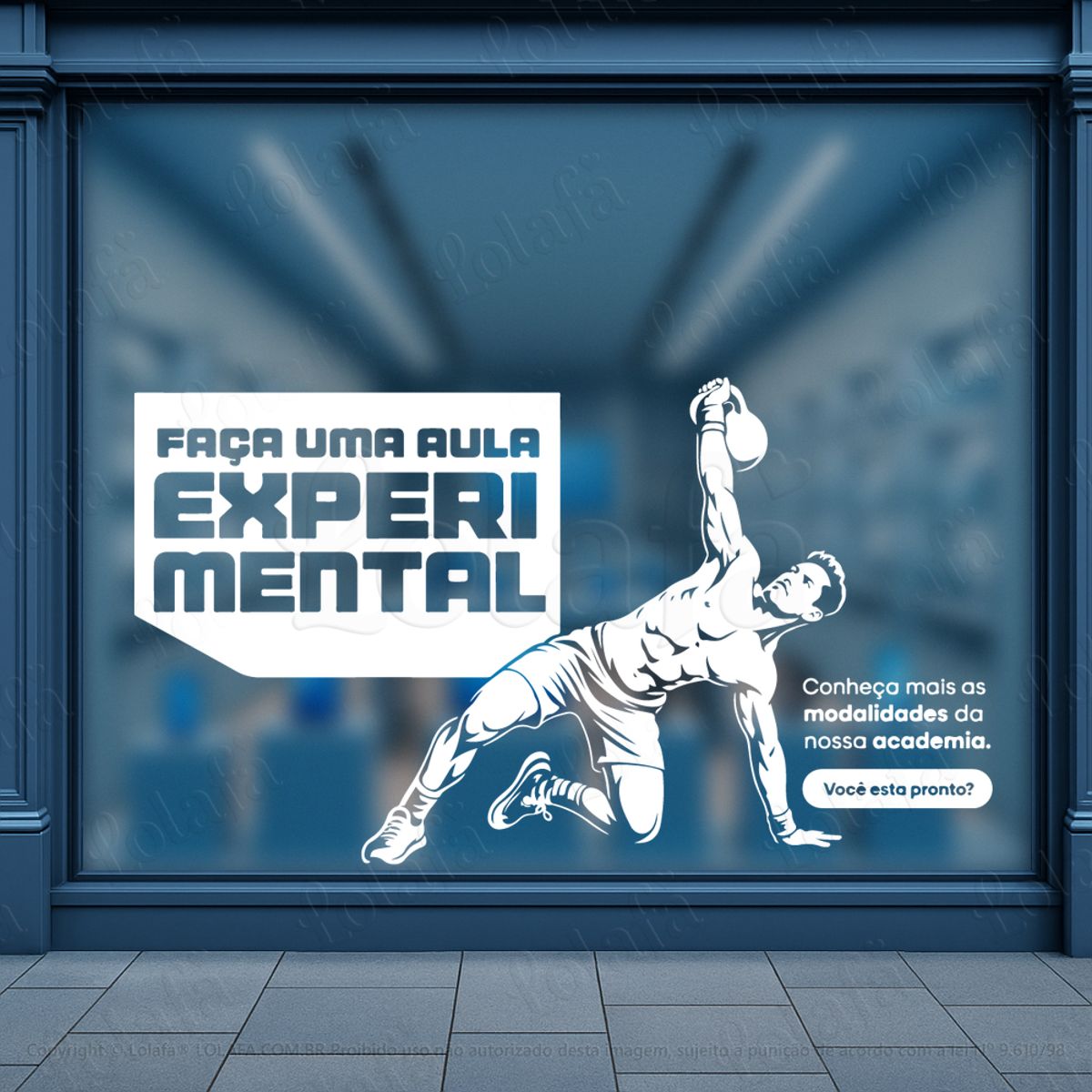 faça uma aula experimental adesivos para vitrine academia mod:1126