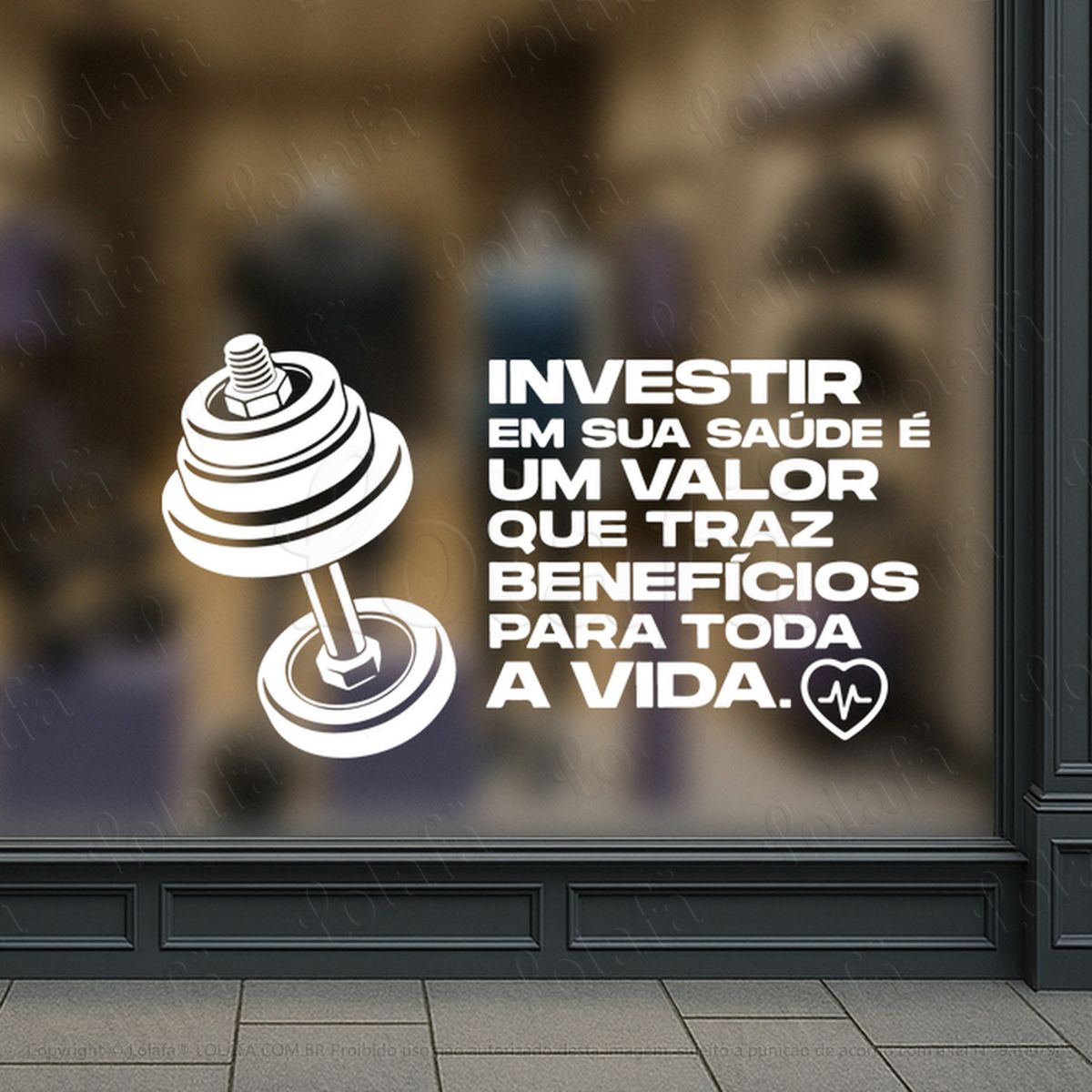 investir na saúde adesivos para vitrine academia mod:1128