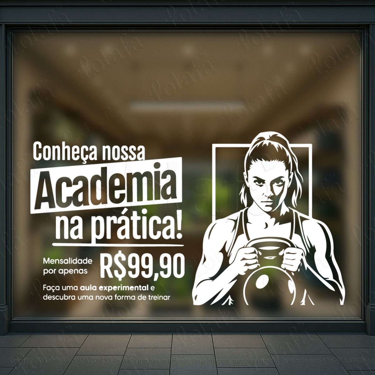 conheça nossa academia adesivos para vitrine academia mod:1137