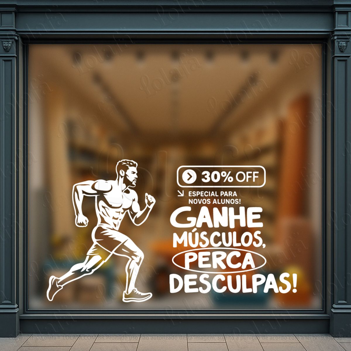 ganhe músculos adesivos para vitrine academia mod:1140