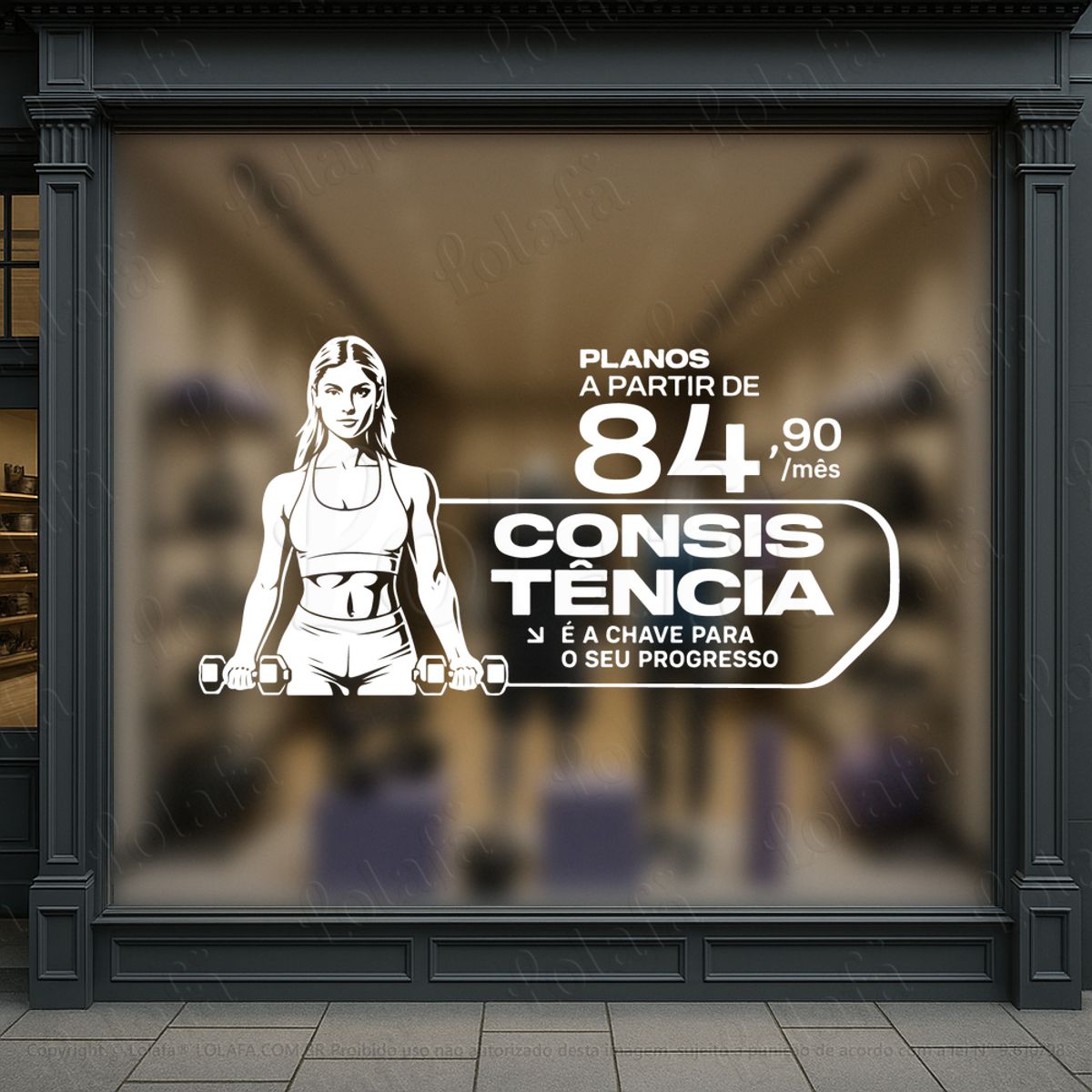 planos mensais adesivos para vitrine academia mod:1143