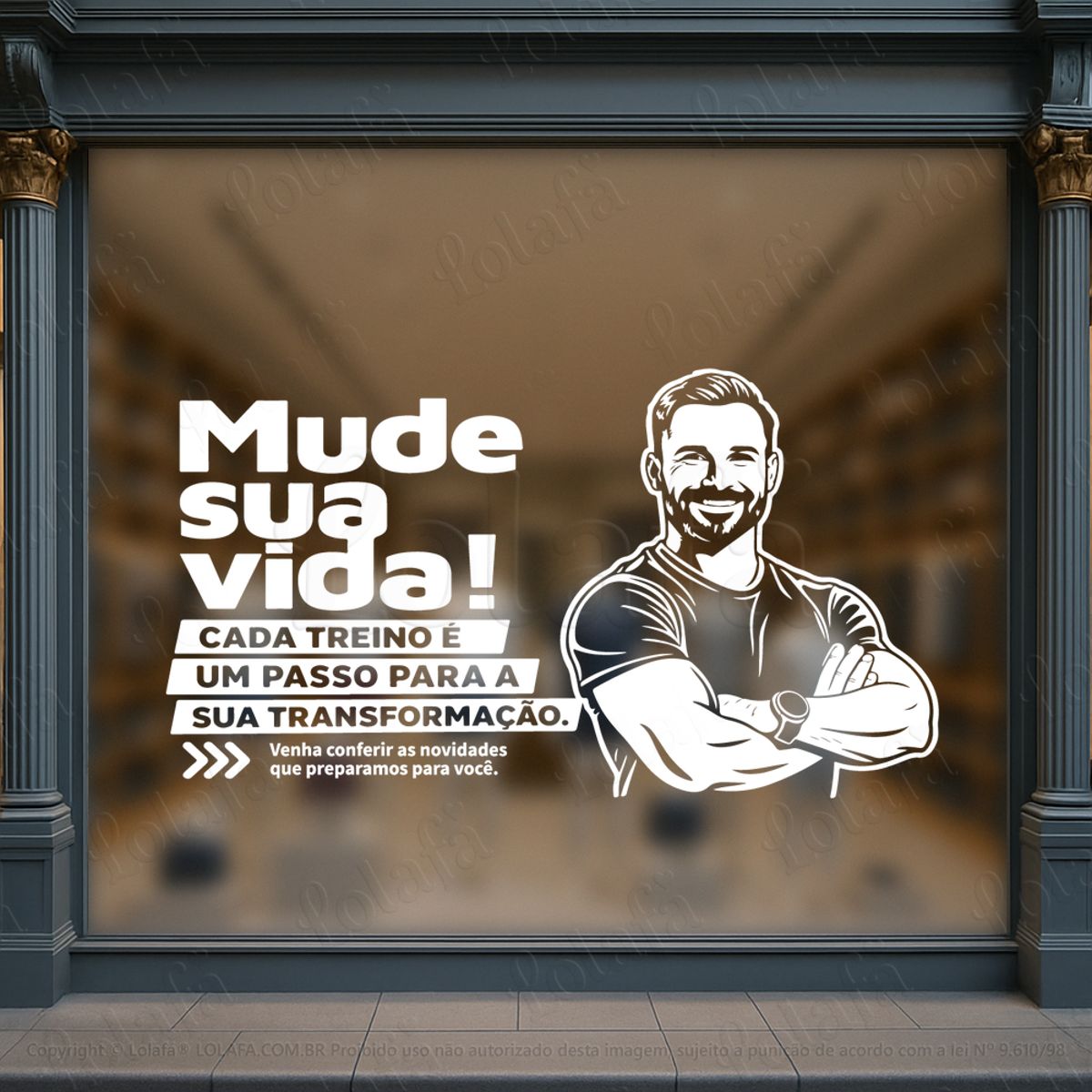 mude sua vida adesivos para vitrine academia mod:1144