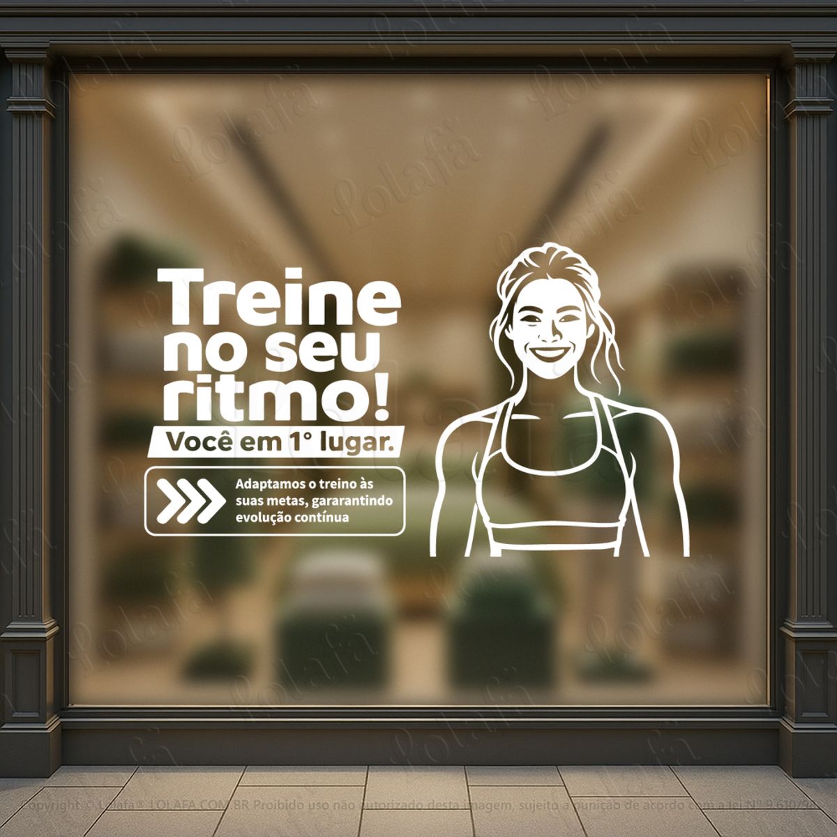 treine no seu ritmo adesivos para vitrine academia mod:1145