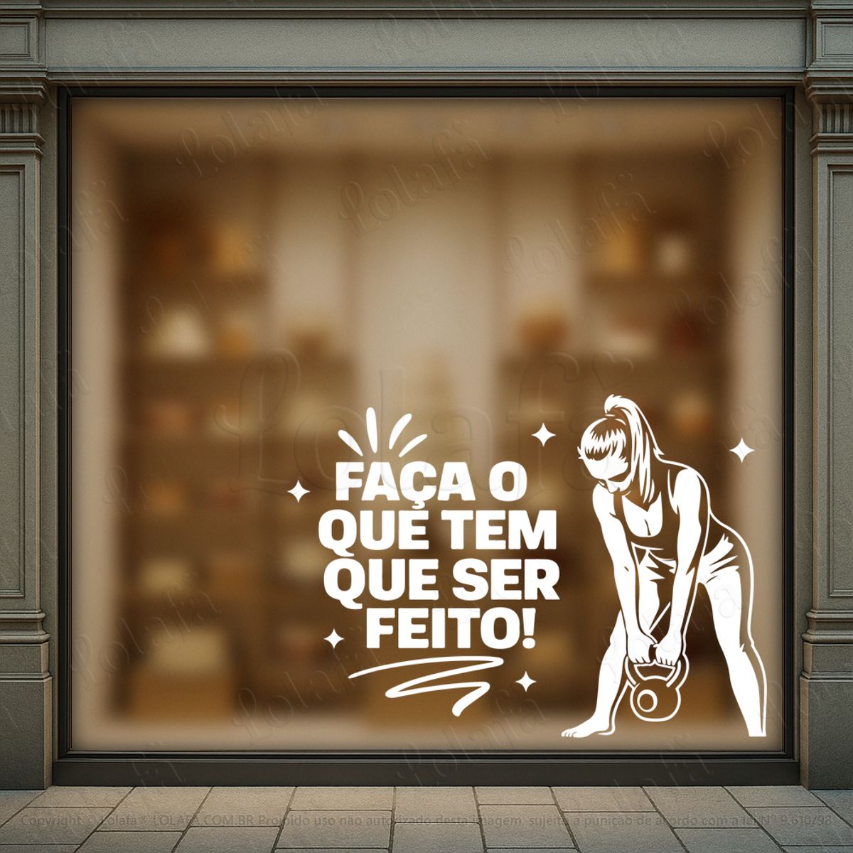 faça o que tem que ser feito adesivos para vitrine academia mod:1147