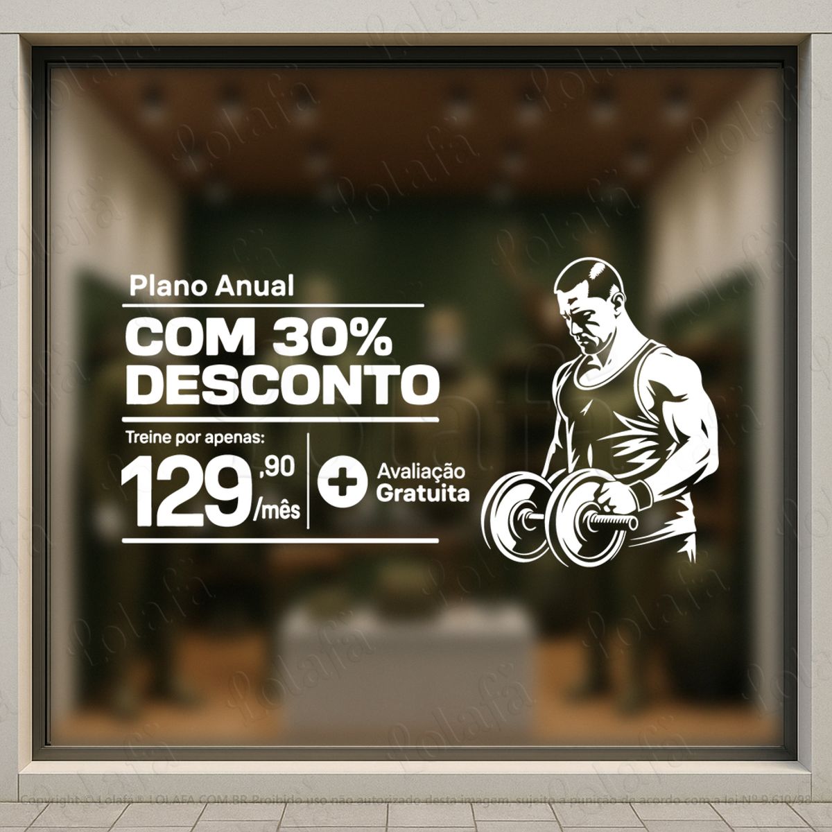 Desconto Plano Anual Adesivos Para Vitrine Academia Mod:1152