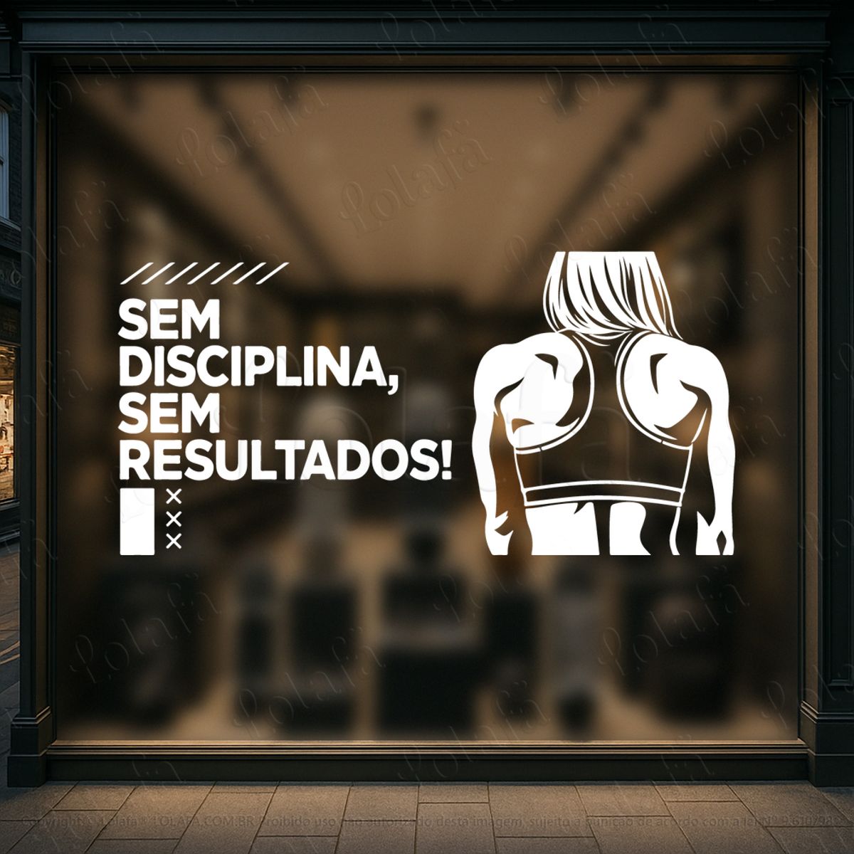 sem disciplina sem resultados adesivos para vitrine academia mod:1158