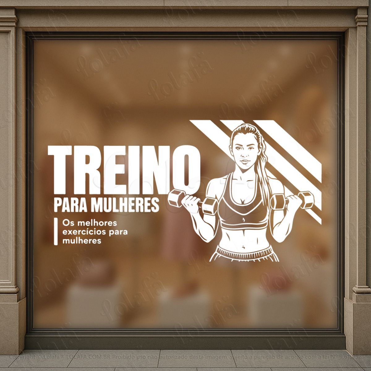 treino para mulheres adesivos para vitrine academia mod:1162