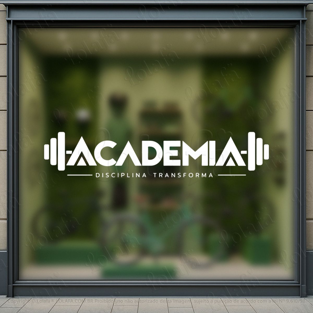 disciplina transforma adesivos para vitrine academia mod:1165