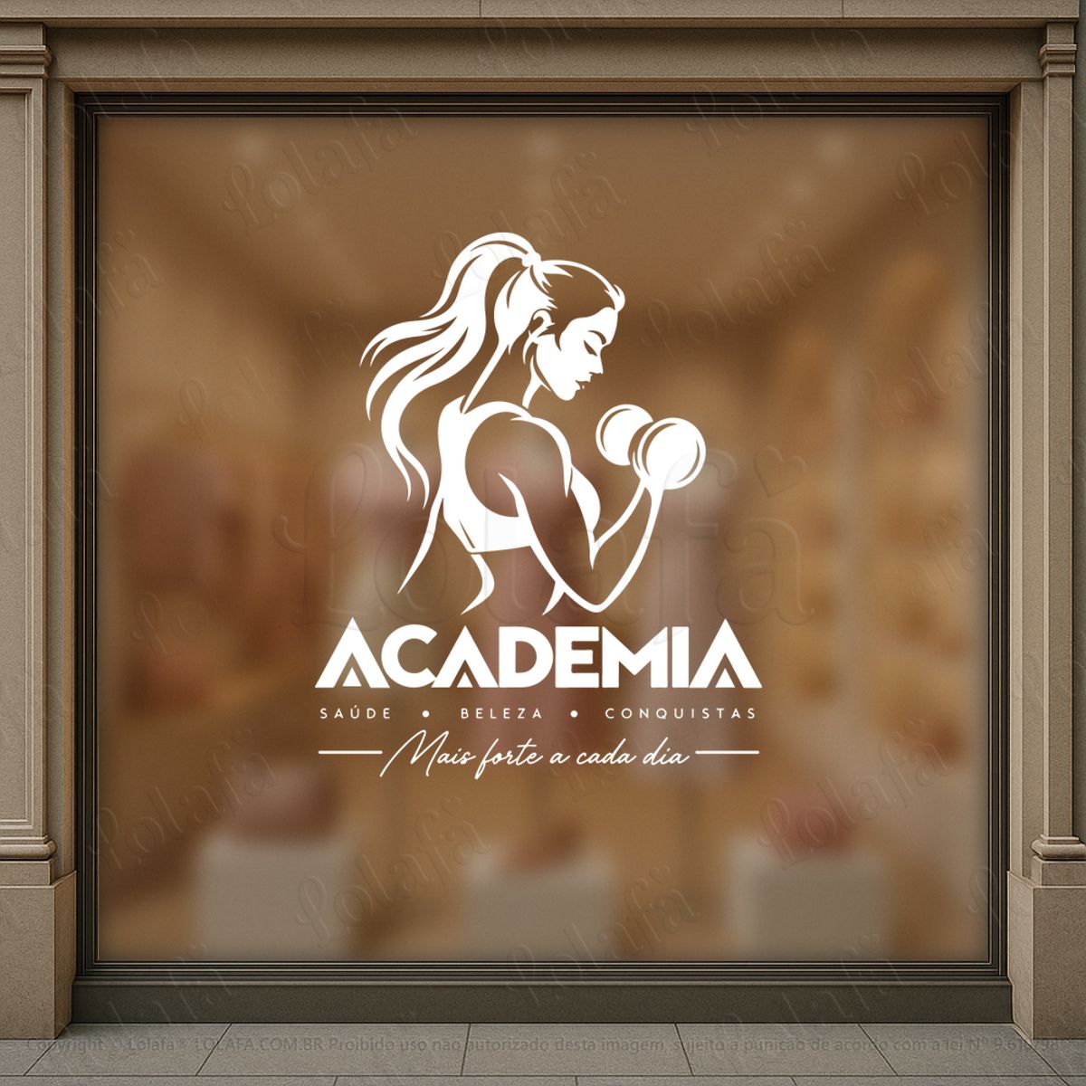 saúde beleza conquistas adesivos para vitrine academia mod:1167