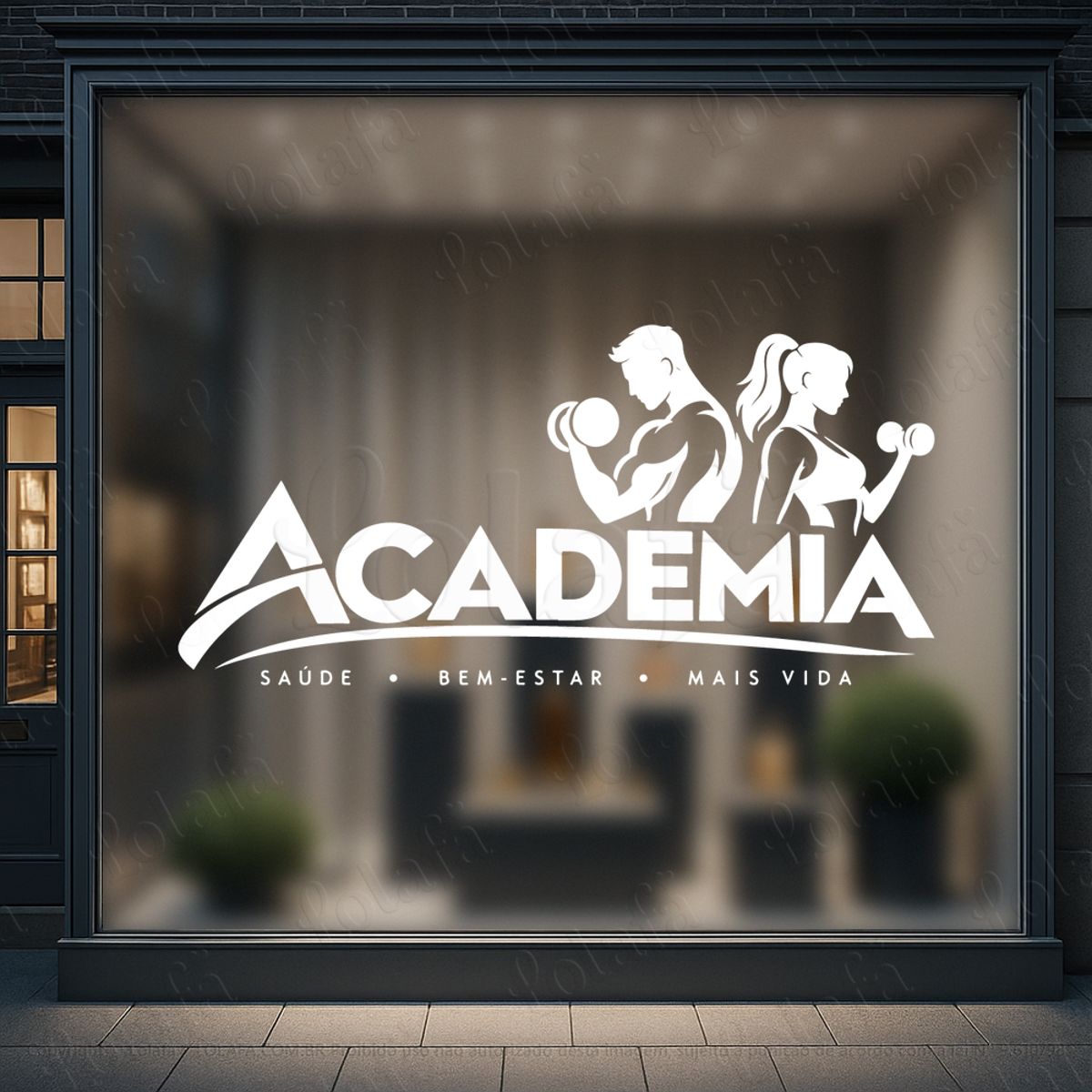 saúde bem-estar vida adesivos para vitrine academia mod:1169
