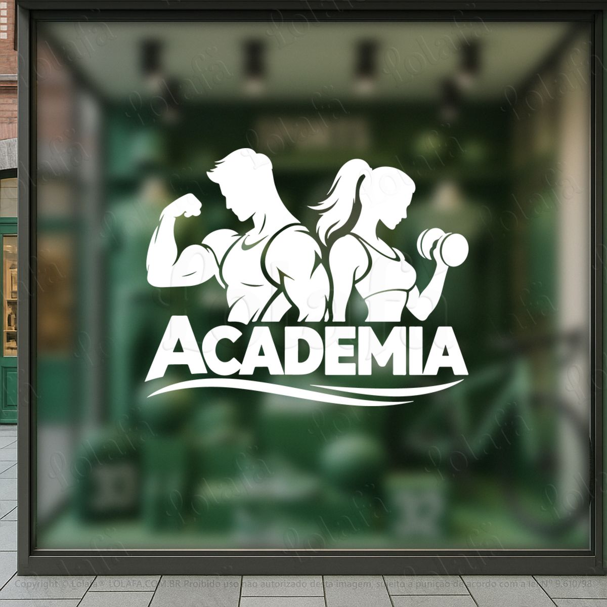 frase academia fachada adesivos para vitrine academia mod:1170