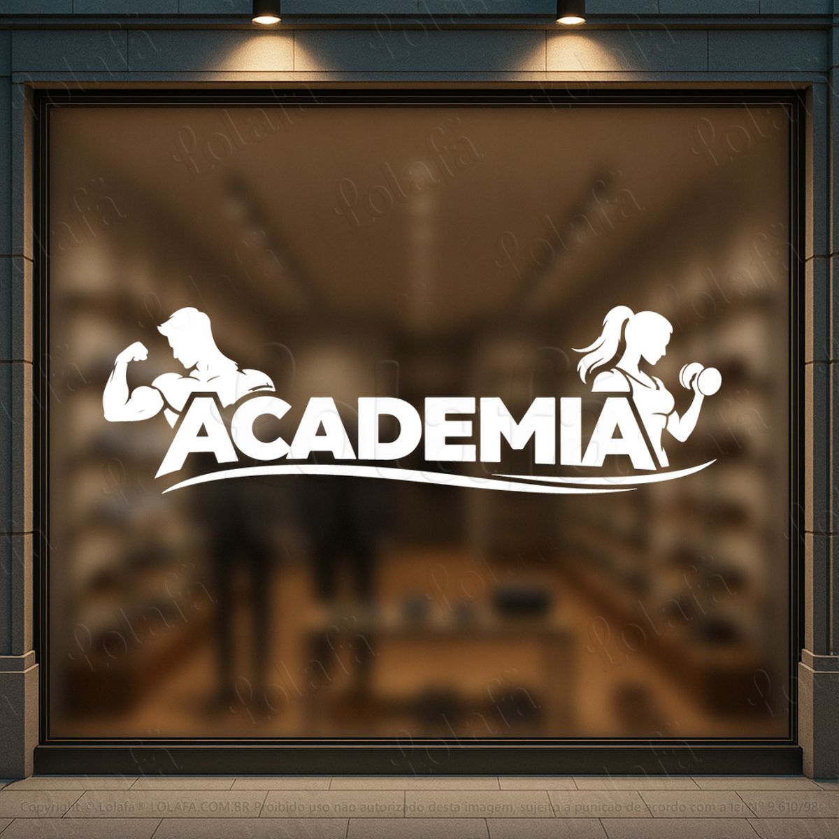 frase academia fachada adesivos para vitrine academia mod:1171