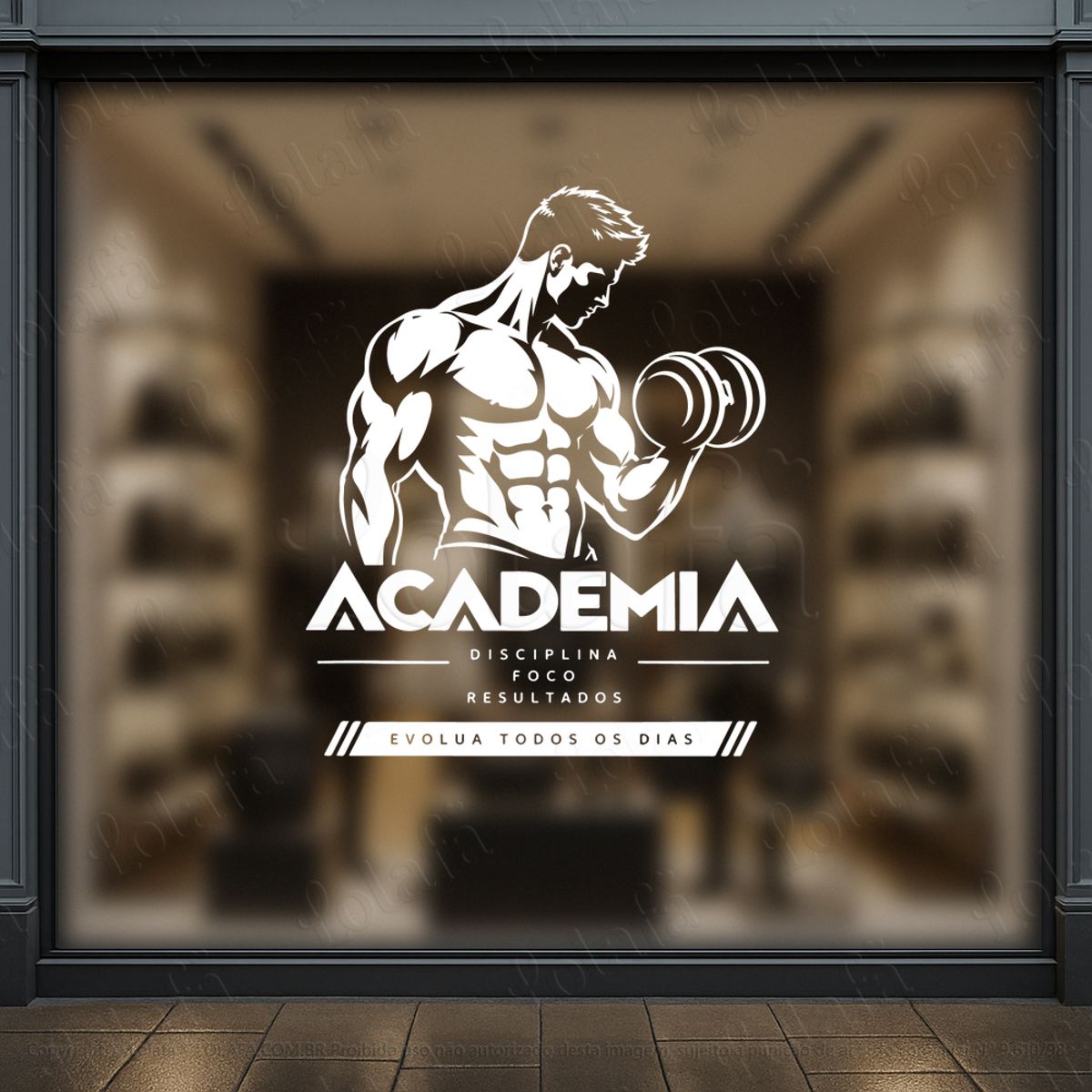 disciplina foco resultados adesivos para vitrine academia mod:1172