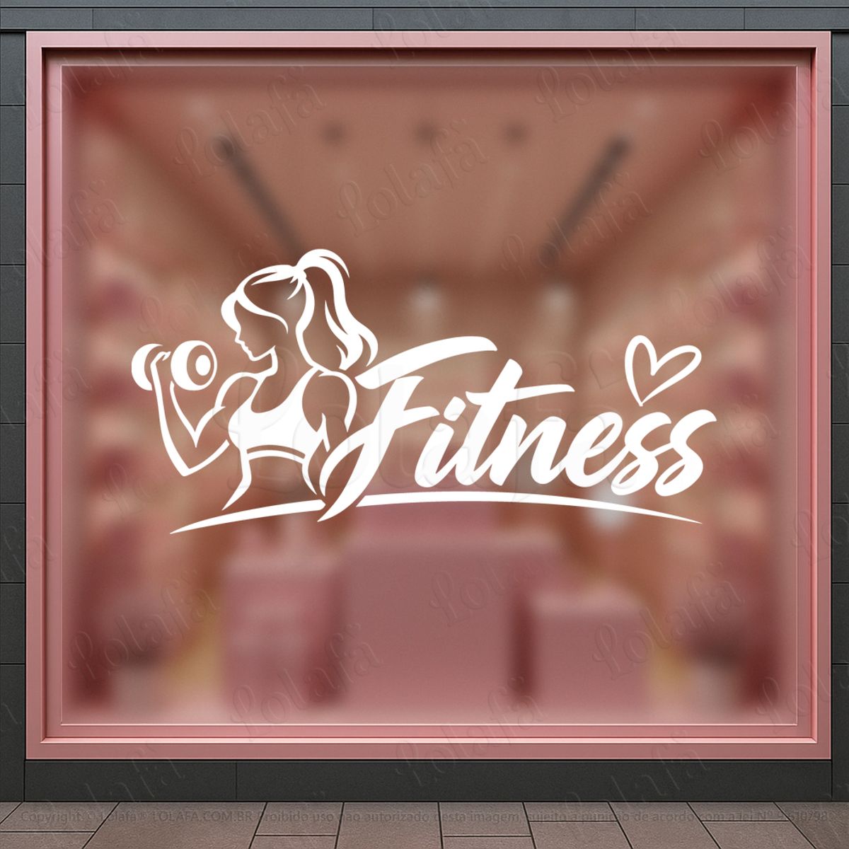 Fitness Feminino Mulheres Adesivos Para Vitrine Academia Mod:1175