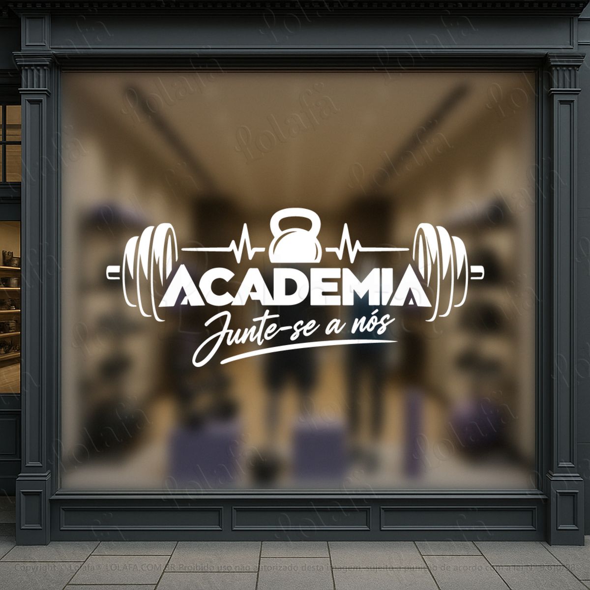 junte-se a nós adesivos para vitrine academia mod:1180