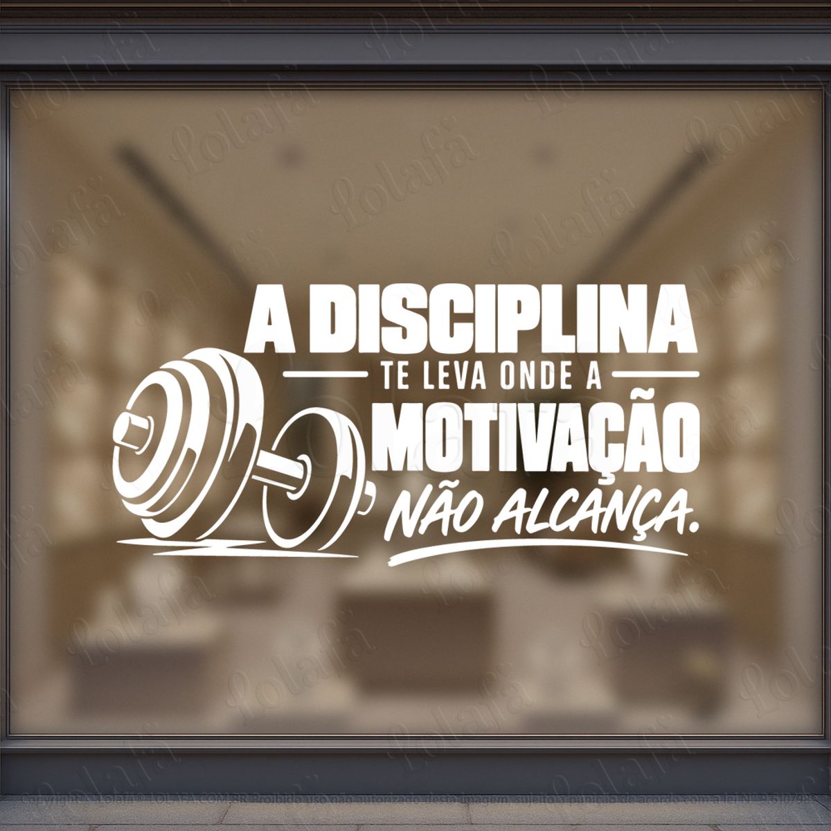disciplina e motivação adesivos para vitrine academia mod:1184