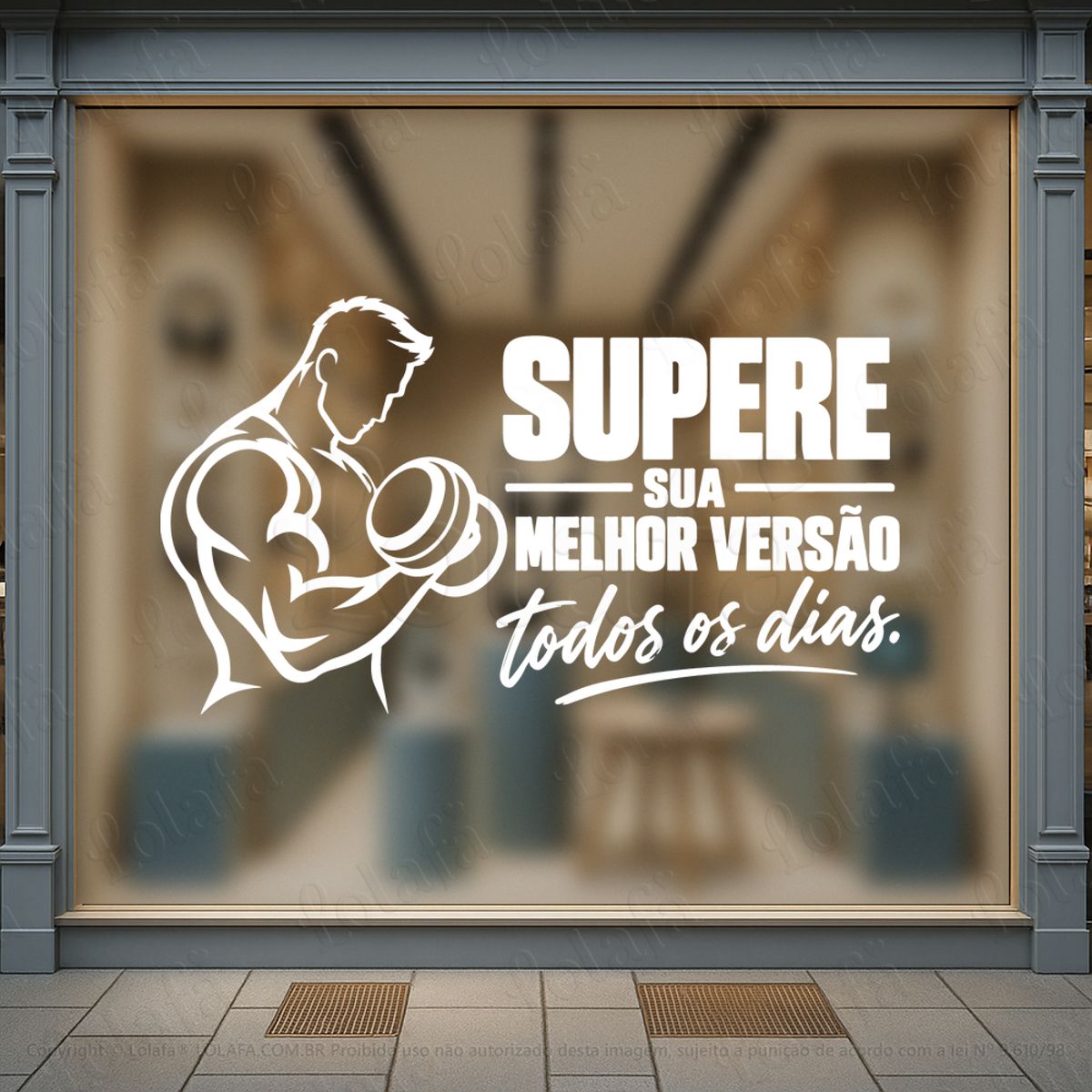 supere sua melhor versão adesivos para vitrine academia mod:1188