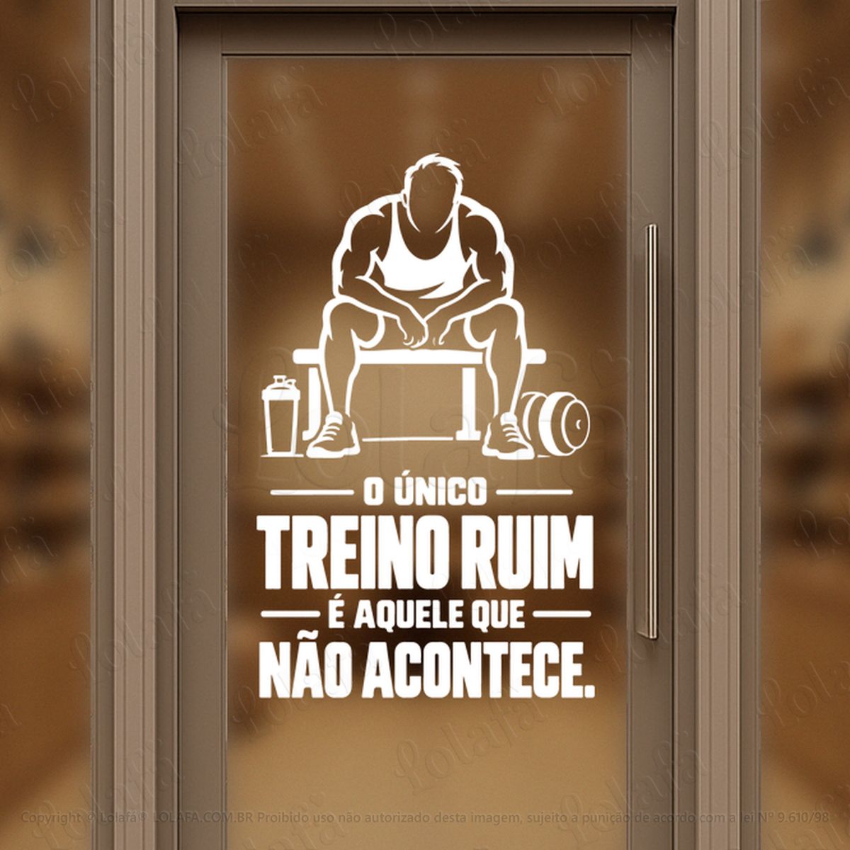 treino ruim É aquele que não acontece adesivos para vitrine academia mod:1191