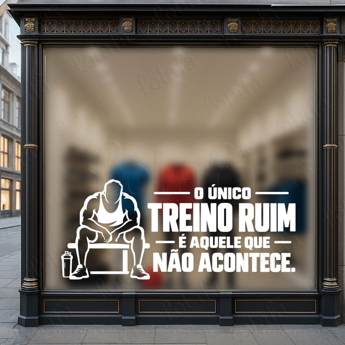 treino ruim É aquele que não acontece adesivos para vitrine academia mod:1192
