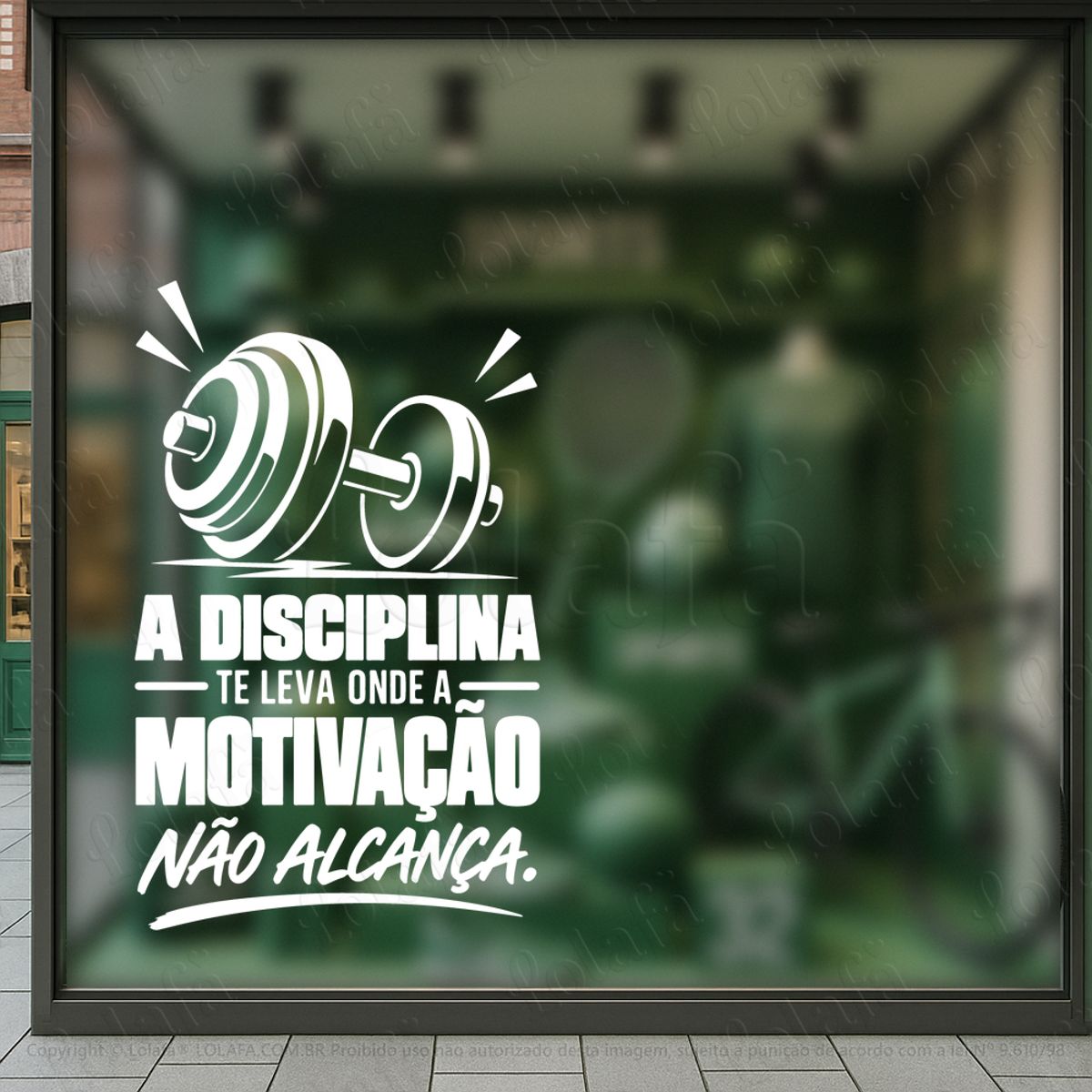 disciplina e motivação adesivos para vitrine academia mod:1193