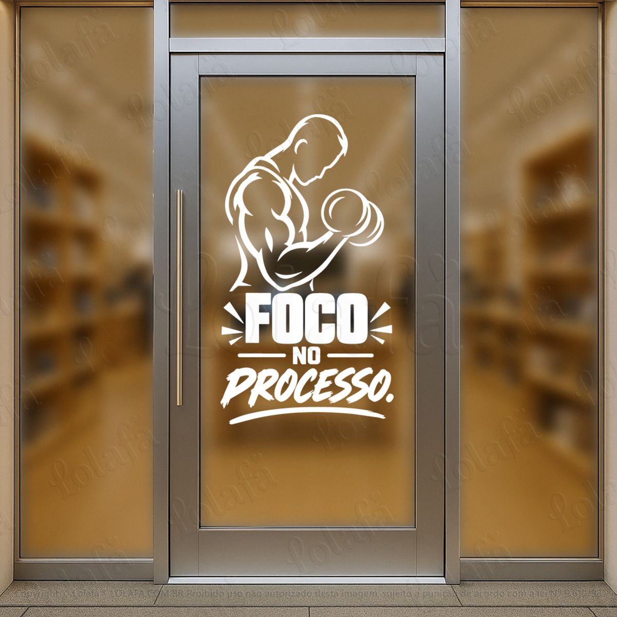 foco no processo adesivos para vitrine academia mod:1197