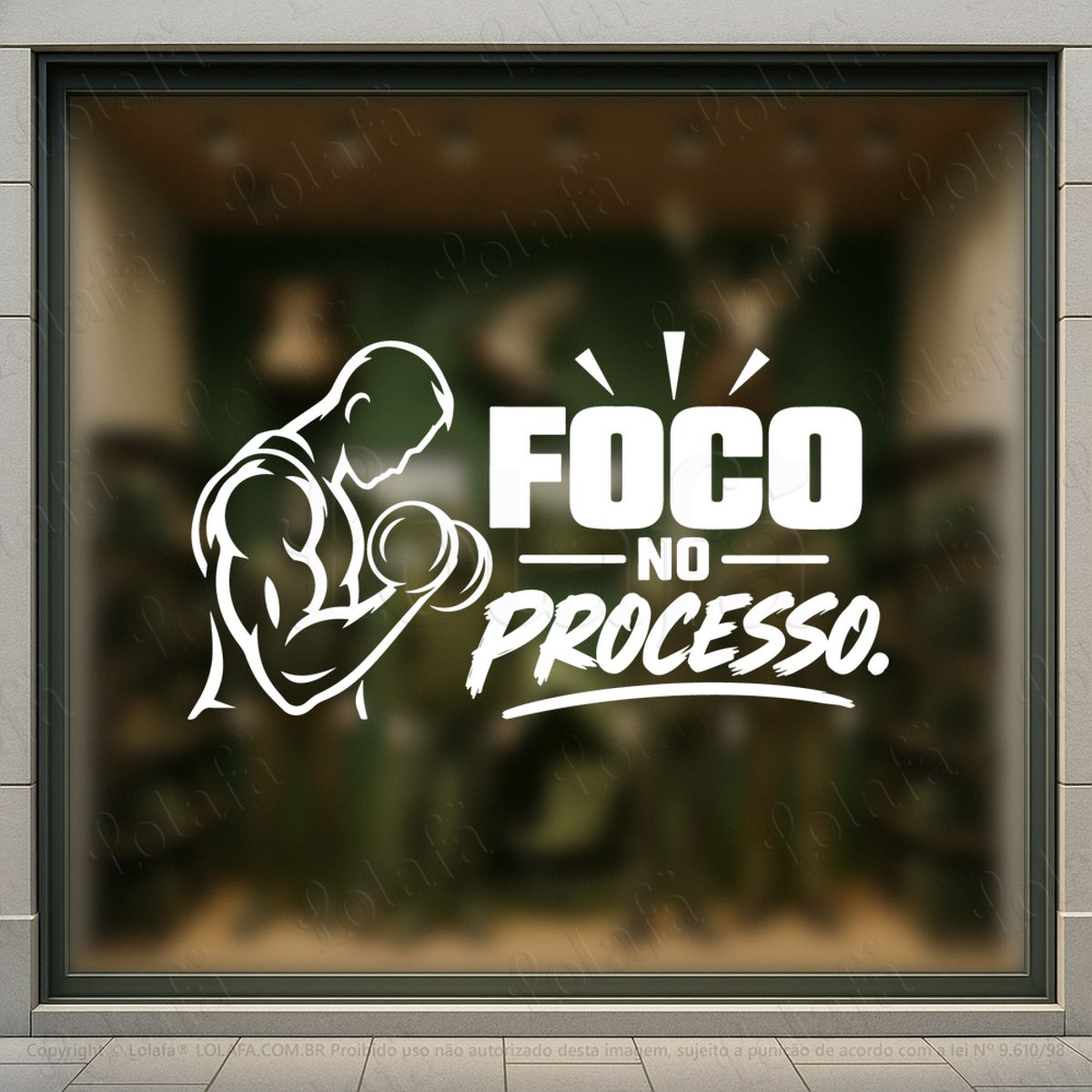 foco no processo adesivos para vitrine academia mod:1198