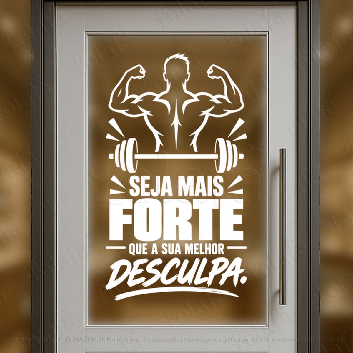seja mais forte que a sua desculpa adesivos para vitrine academia mod:1199