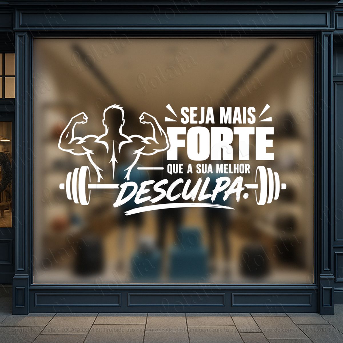 seja mais forte que a sua desculpa adesivos para vitrine academia mod:1200