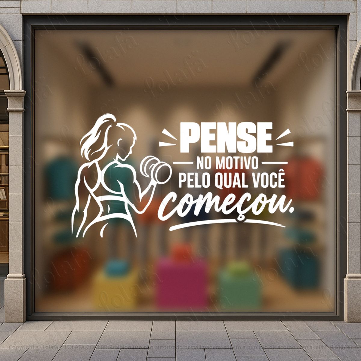 pense no motivo adesivos para vitrine academia mod:1202
