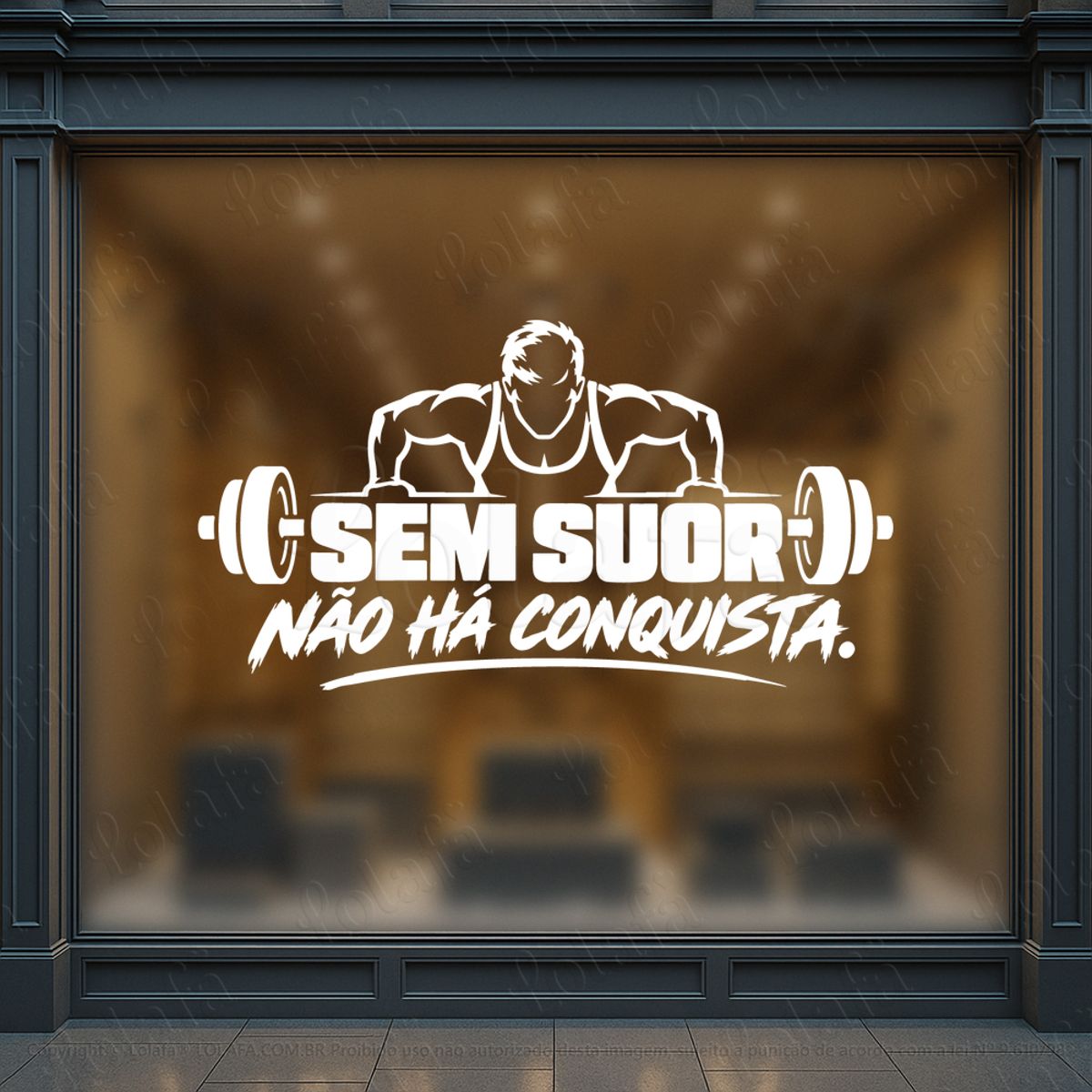sem suor não há conquista adesivos para vitrine academia mod:1207