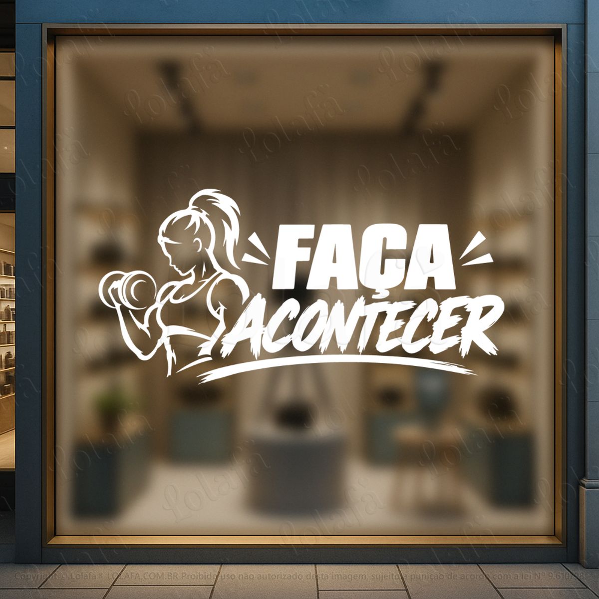 faça acontecer adesivos para vitrine academia mod:1208