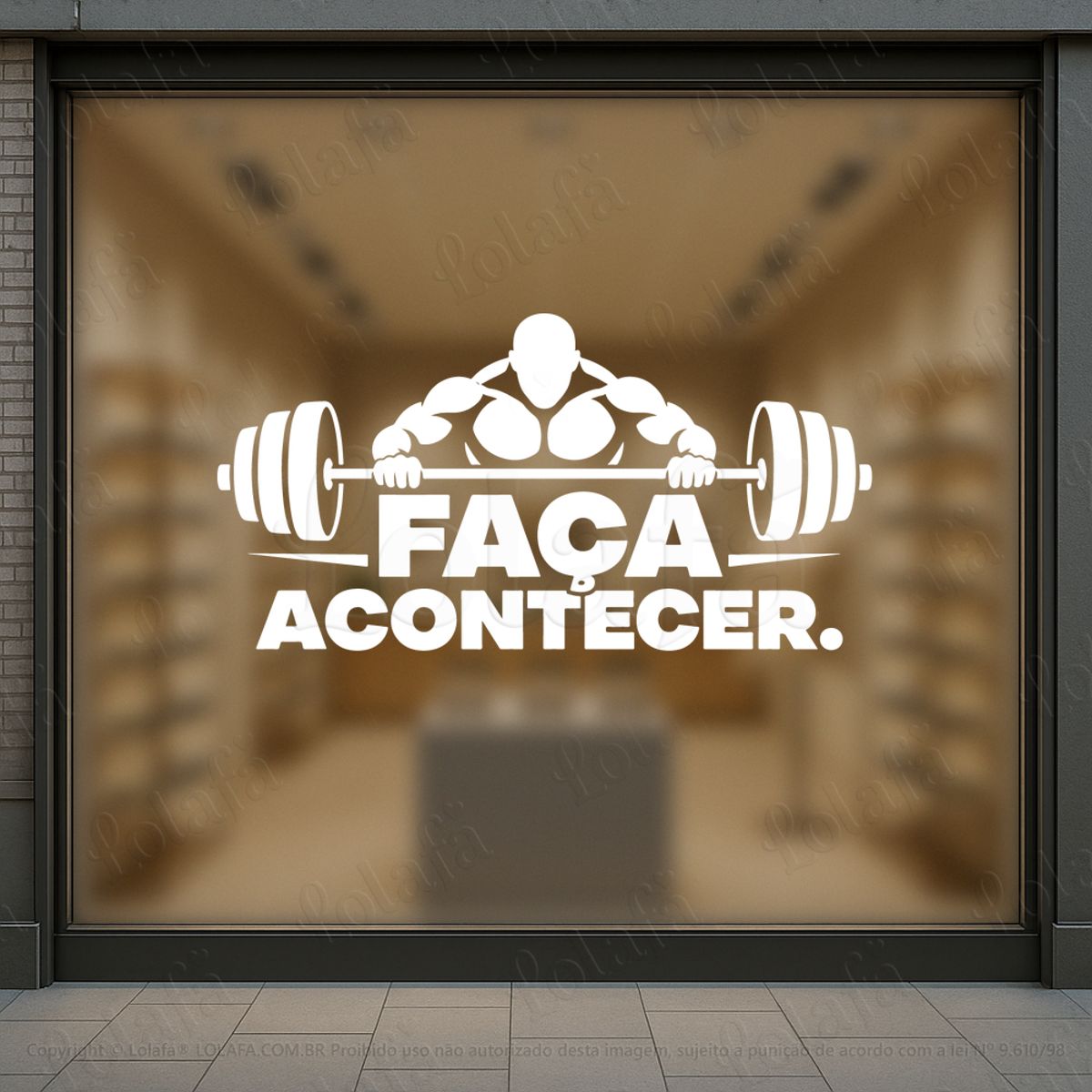 faça acontecer adesivos para vitrine academia mod:1209