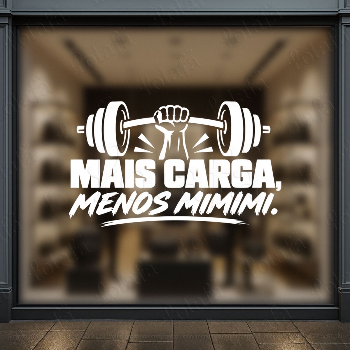 mais carga menos mimimi adesivos para vitrine academia mod:1210