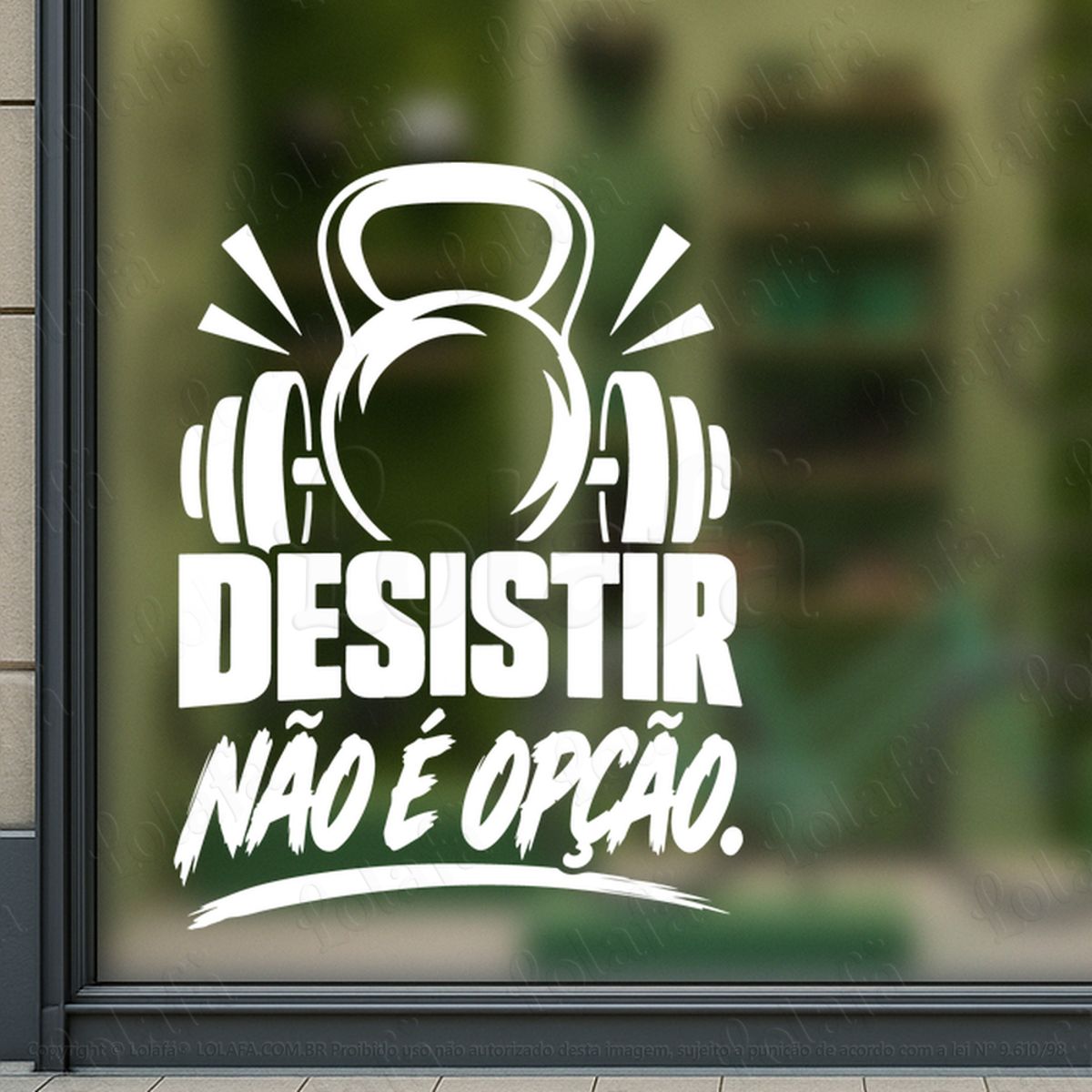 desistir não É opção adesivos para vitrine academia mod:1211