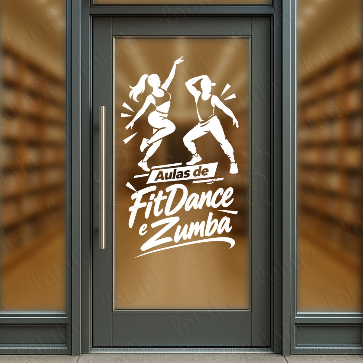 aulas de fitdance e zumba adesivos para vitrine academia mod:1222